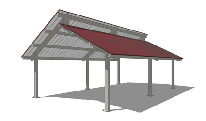 Gable Shelters Open End Canopies | 3D Warehouse