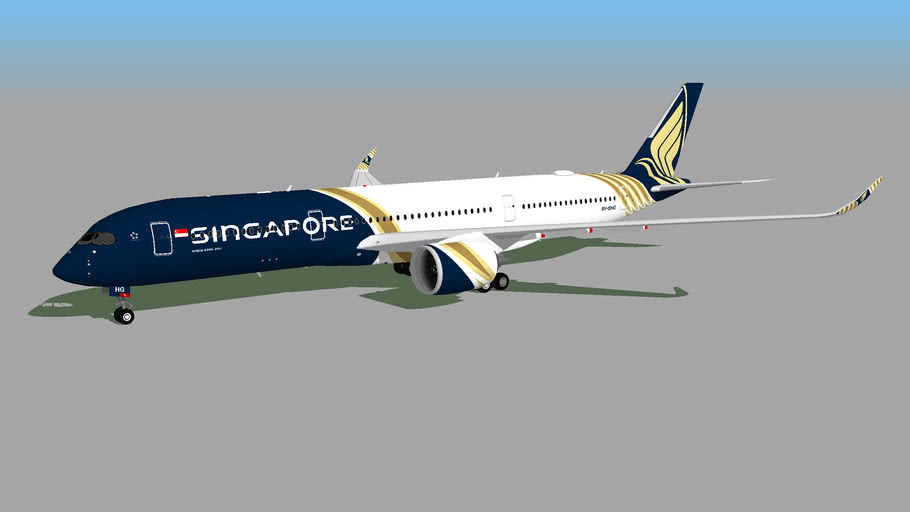 Singapore Airlines 9v Shg Airbus A350 941 Concept Livery 3d Warehouse
