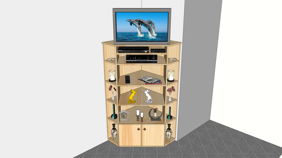 Corner Tv. Display Unit_SA Pine 3D Warehouse