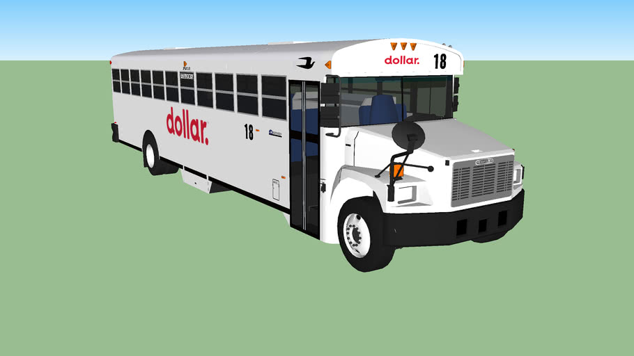 2001 blue bird freightliner dollar rental car shuttle bus 3D Warehouse