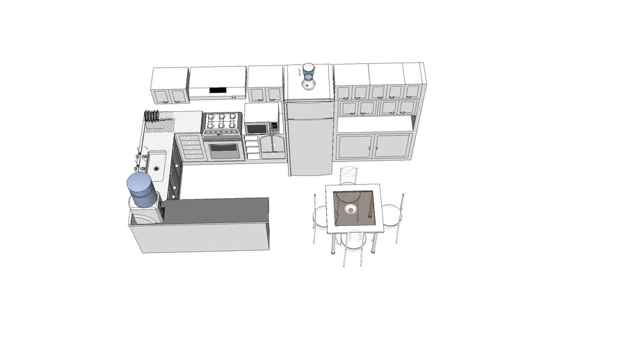 model kitchen in a little space