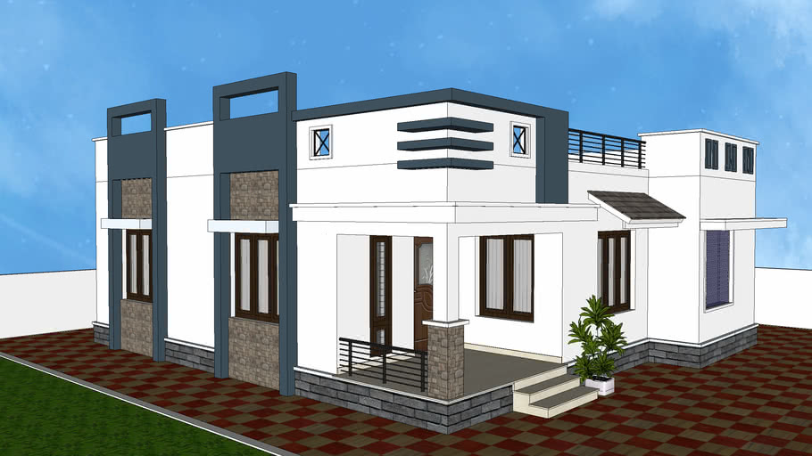 Kerala Contemporary House Model 3d Warehouse
