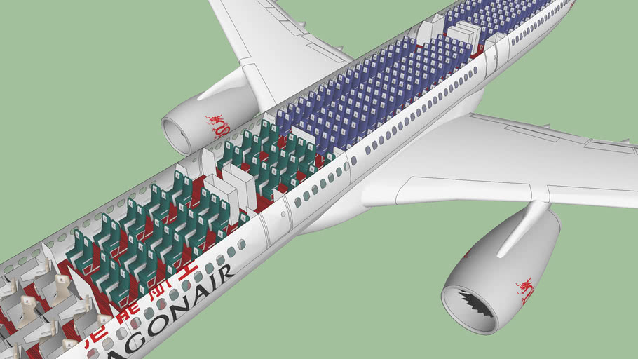 Dragonair Airbus A330-300 Cabin | 3D Warehouse