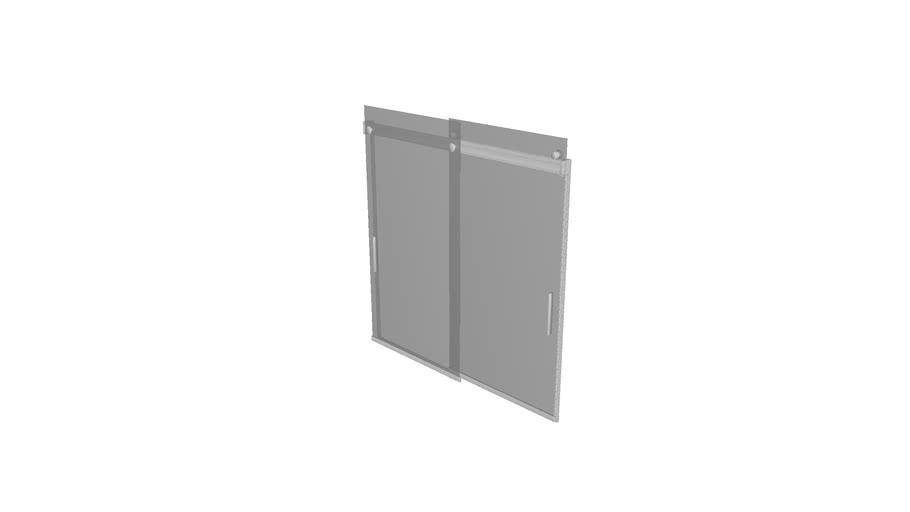 K 706002 L Levity R Sliding Bath Door 59 3 4 H X 56 5 8 59 5 8 W With 1 4 Thick Crystal Clear Glass And Blade Handles 3d Warehouse