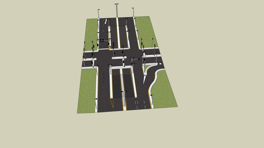 intersection/junction with trafficlights | 3D Warehouse