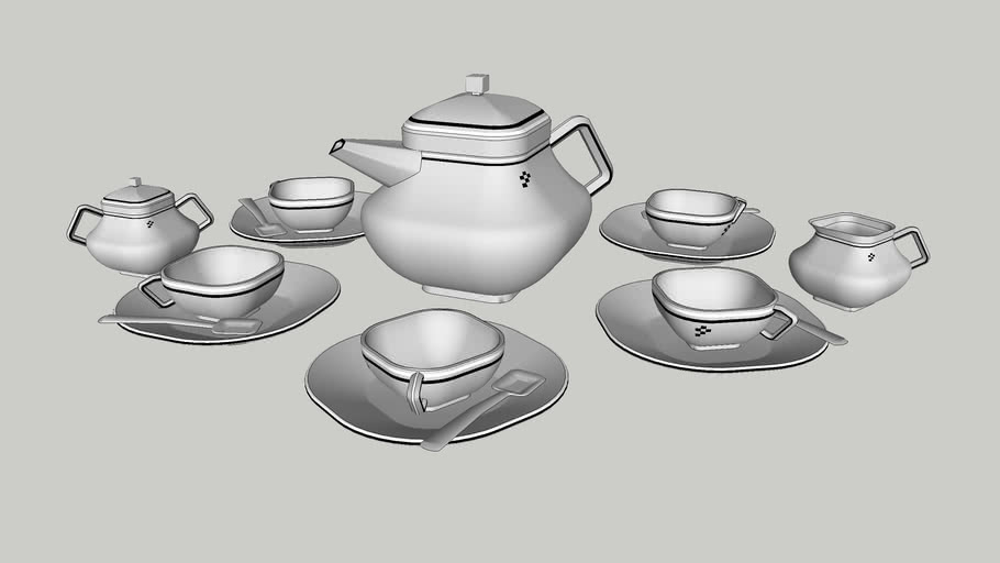 Tea set. 3D Warehouse