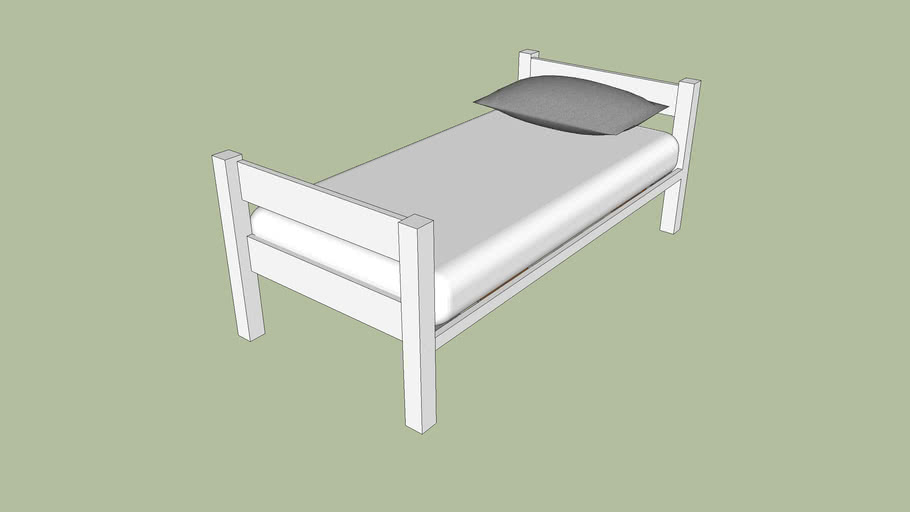 Low Frame Simple Twin Bed 3d Warehouse, Simple Twin Bed Frame