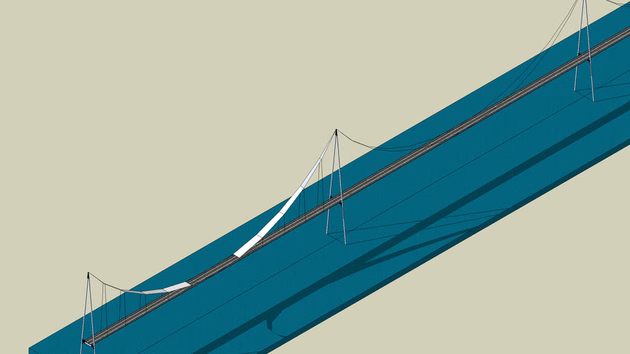 Cable suspension bridge design concept | 3D Warehouse