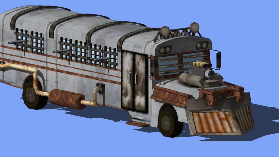 Fallout Tactics Battle Bus Low Poly 3d Warehouse