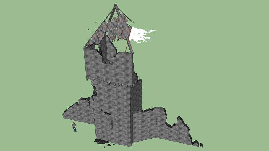 Broken castle by trebuchet