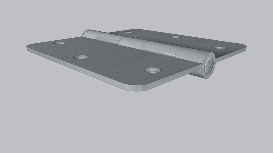 Door Hinge (1/4' Radius Brushed Nickel, Interior) 3D Warehouse