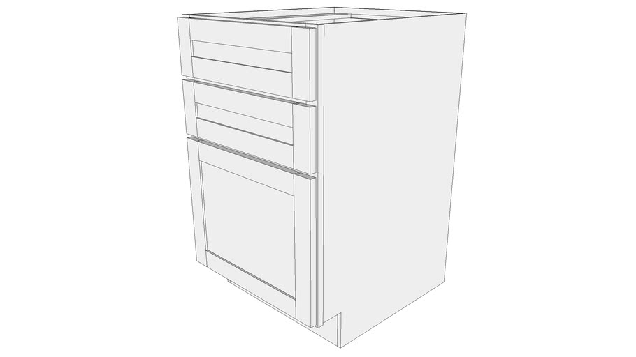 Bayside Base Cabinet B2d21 Two Drawers One Door 3d Warehouse