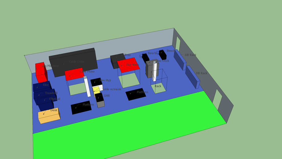2XL Powerlifting Gym Layout | 3D Warehouse