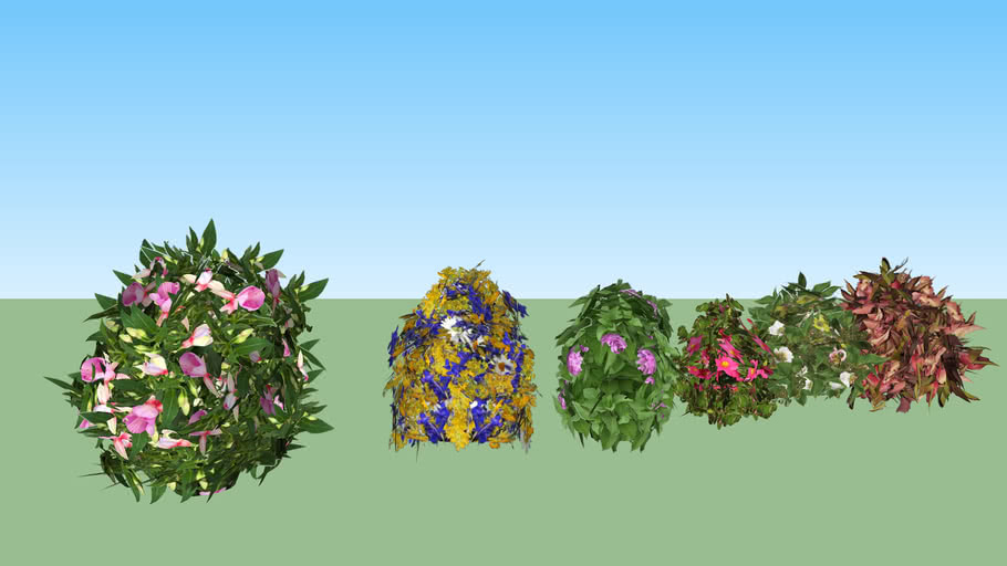 Flowers+bush+set+2 3D Warehouse