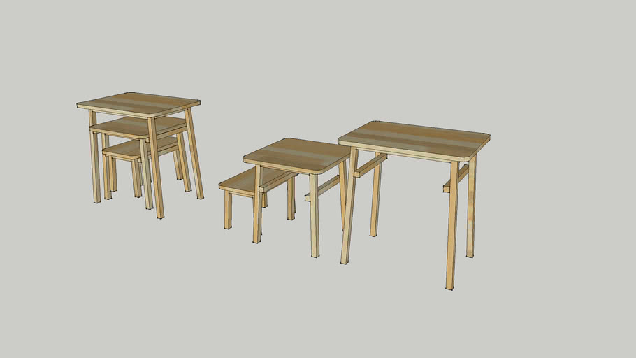 YPPERLIG Nest of tables, set of three IKEA 3D Warehouse