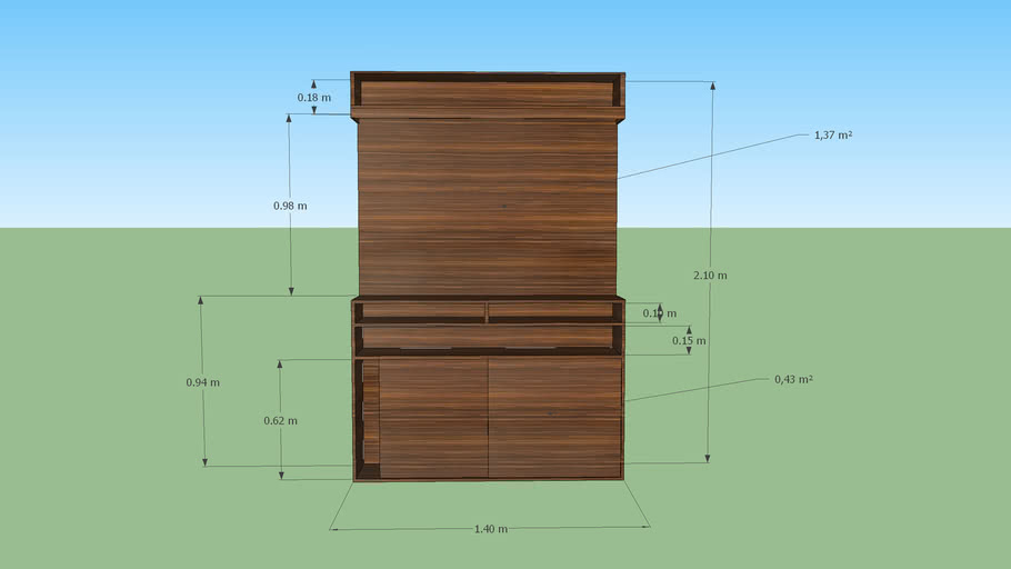 Rack P Quarto E Sala Madeira 3d Warehouse