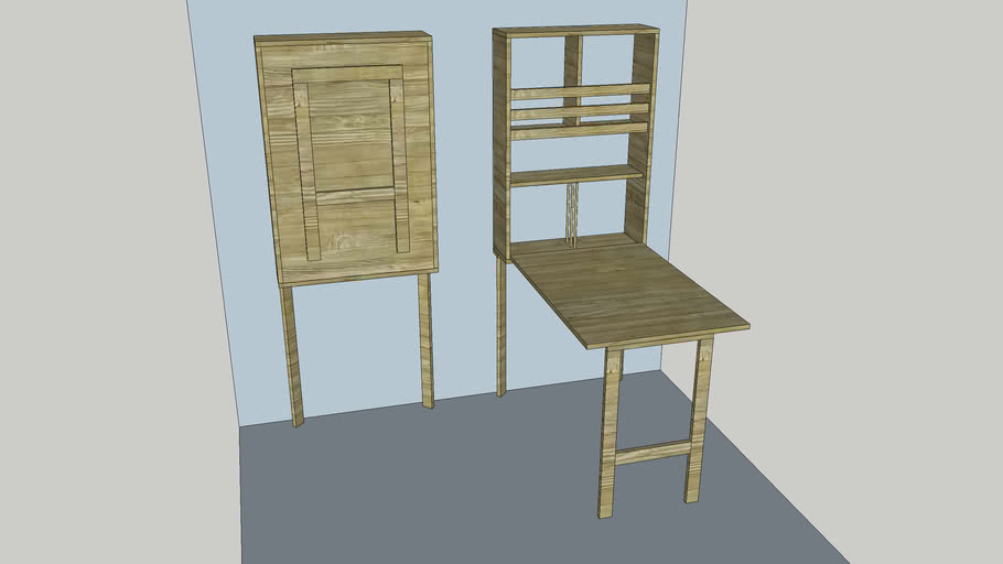 Folding table and bookshelf 3D Warehouse