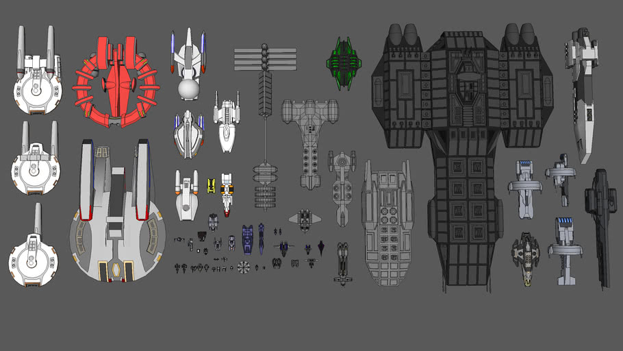 Free To Use Spaceship Models Collection Abandoned Projects 3d