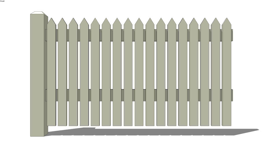 Straight picket fence wide 3D Warehouse