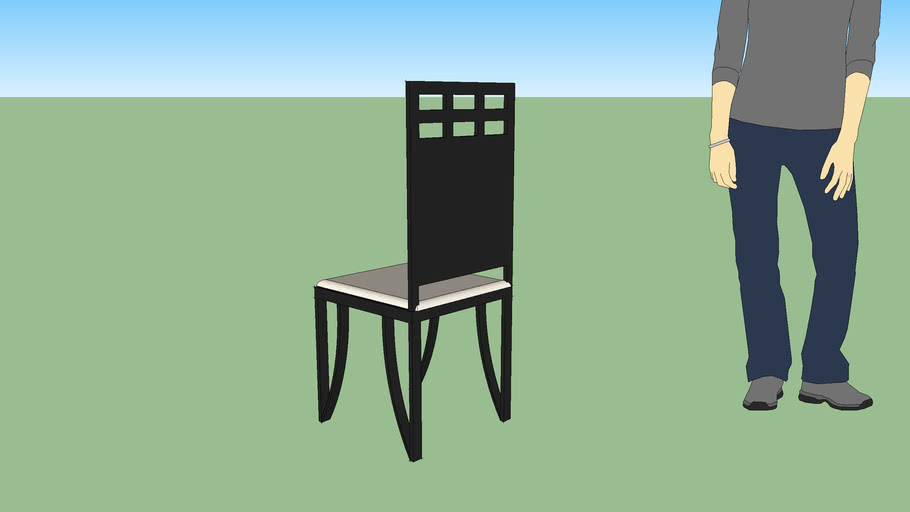 Black Chair With White Cusions From Value City Furniture 3d