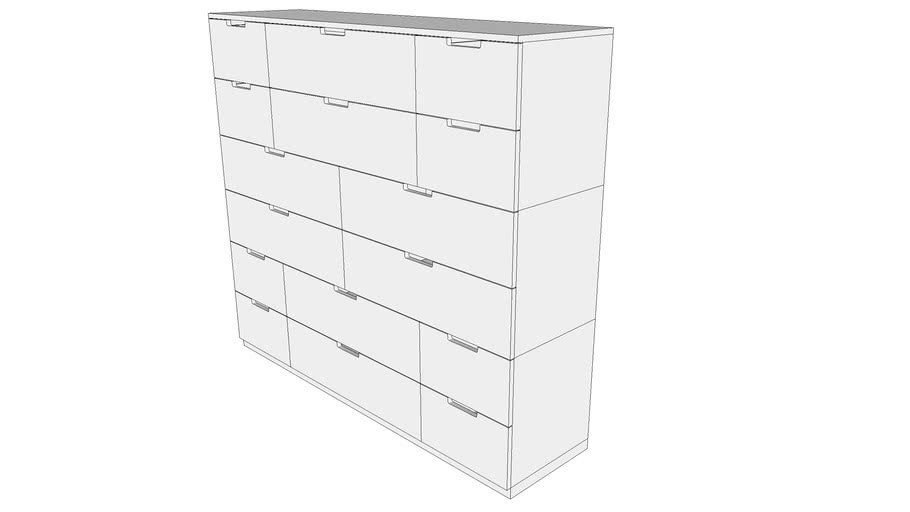 Nordli Chest 16 Drawers 160x142 White 3d Warehouse