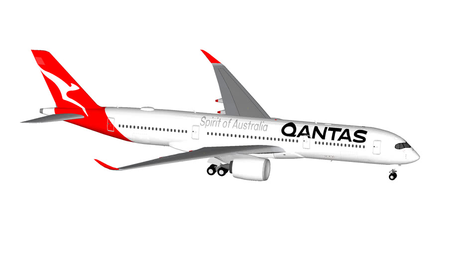 Qantas Airbus A350 941 3d Warehouse