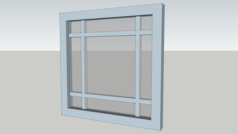 Prairie Style Glass Cabinet Door 3d Warehouse