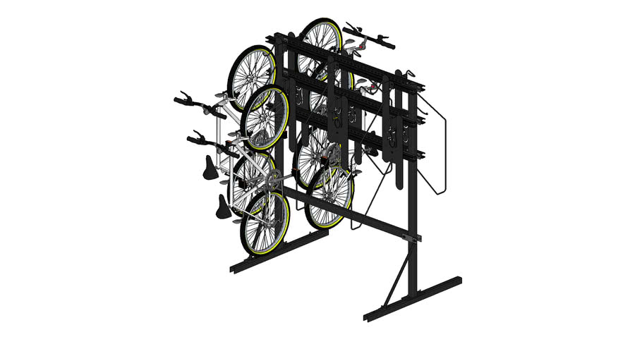 DoubleUp Double Sided FreeStanding Vertical Bike Rack 12 Bike 3D