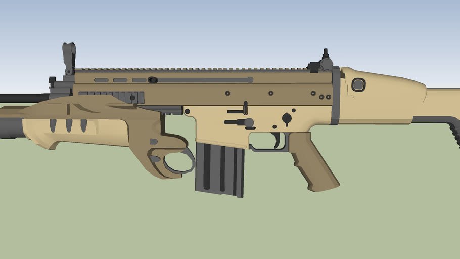 Scar with the Granade Launcher fitted on to the Rail mount | 3D Warehouse