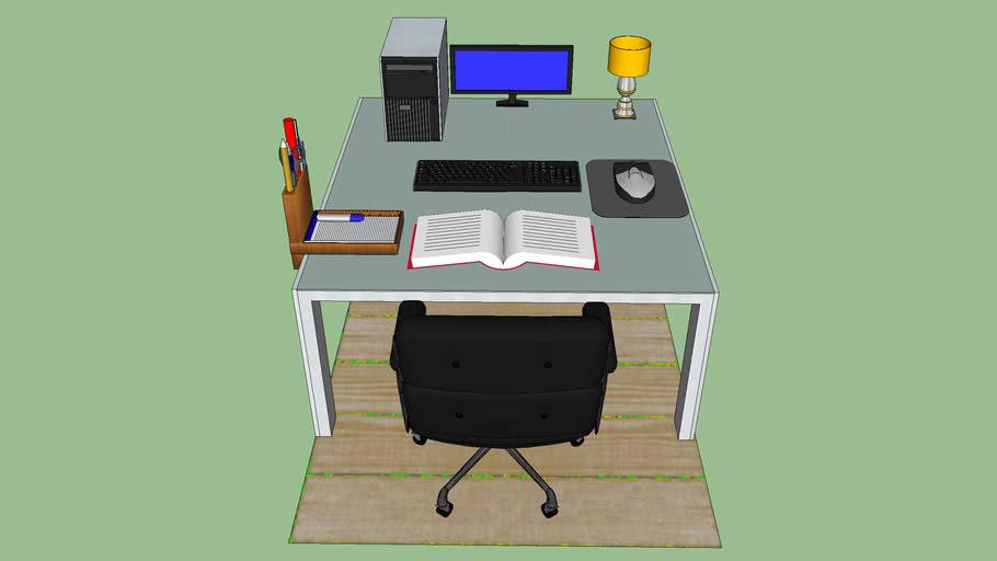 Computer table with accessories