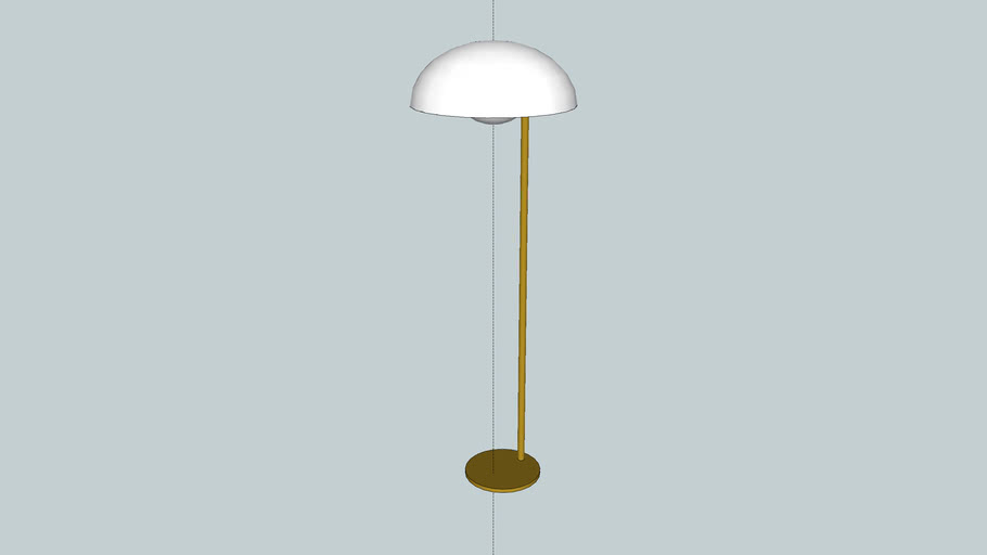 Luminária de Piso Refletor Dourado Fosco La Lampe 3D Warehouse
