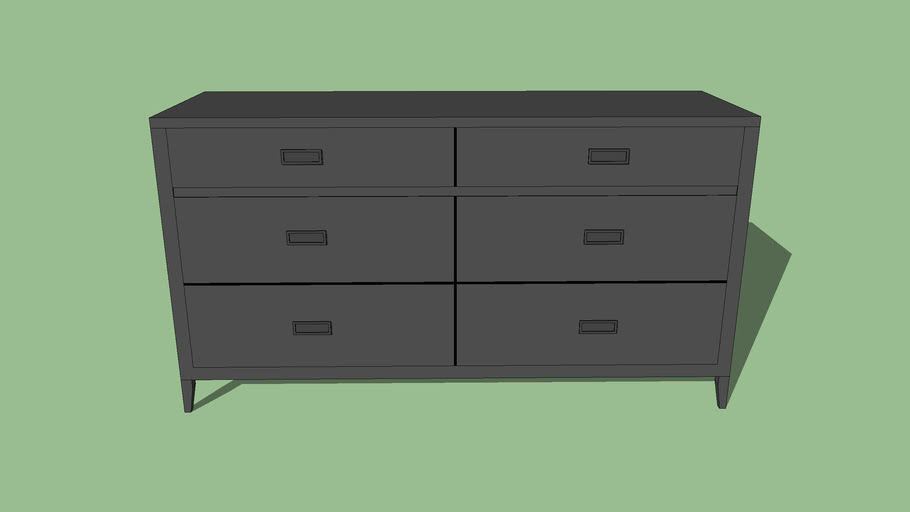 Crate & Barrel Arch Charcoal 6Drawer Dresser 3D Warehouse