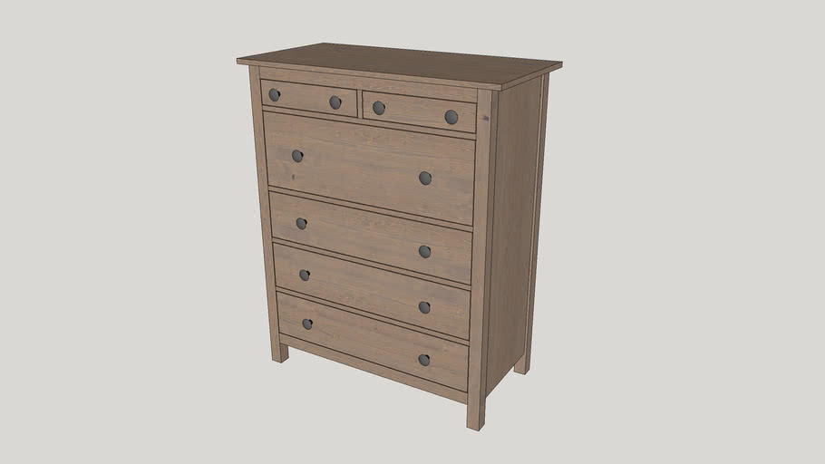 Ikea Hemnes Chest Of 6 Drawers Grey Brown 3d Warehouse