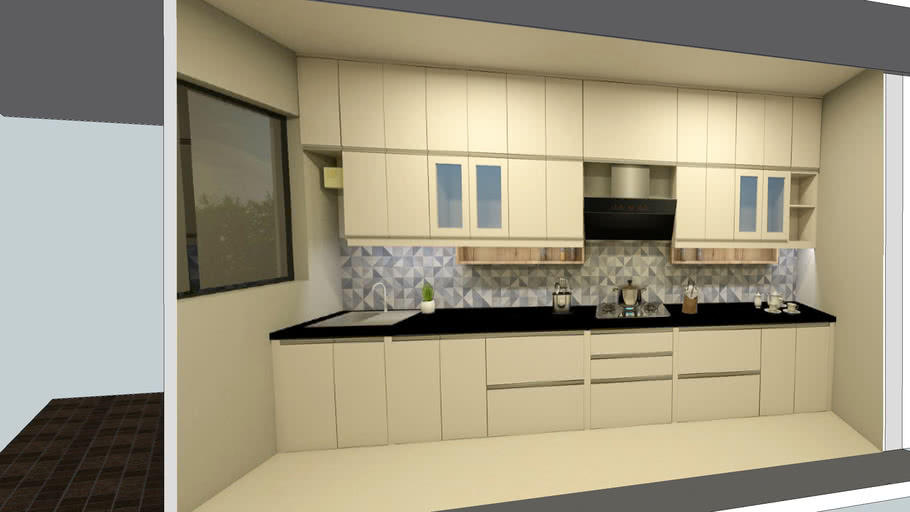 semi modular kitchen | 3D Warehouse