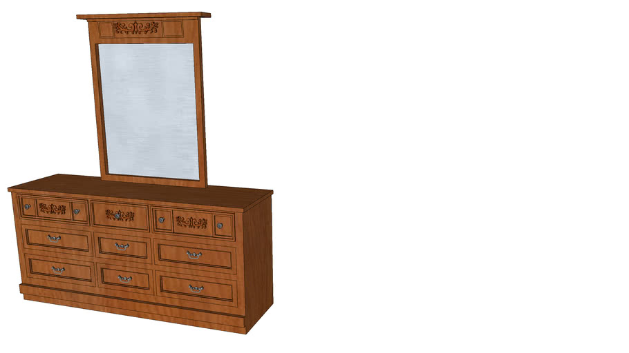 Furniture 70 S Style Dresser W Mirror, Dresser With Hutch Mirror