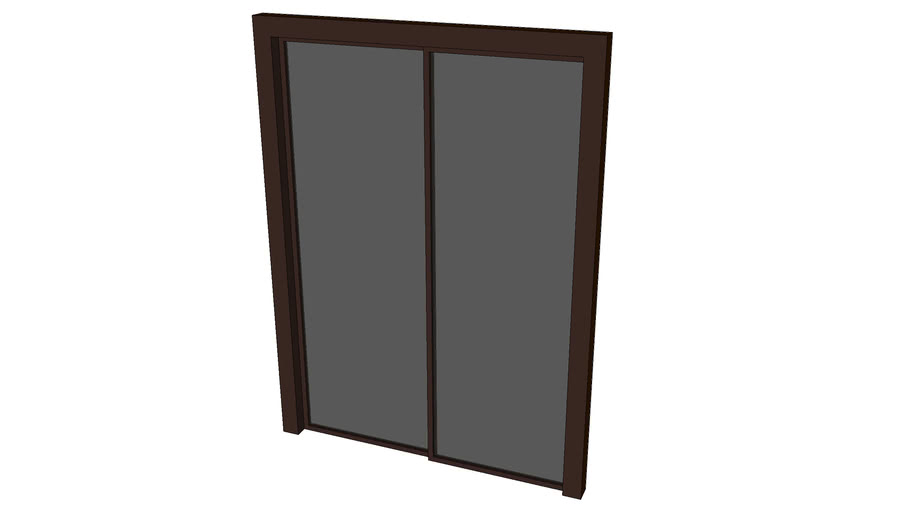 Sliding Door with Glass(2P) 3D Warehouse