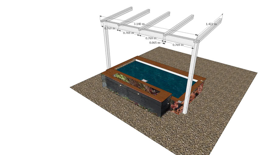 glazen veranda boven vijver | 3D Warehouse