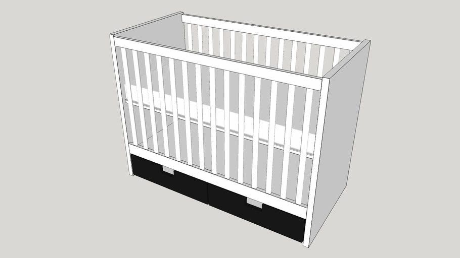 Ikea Stuva Cot With Drawers Black 3d Warehouse