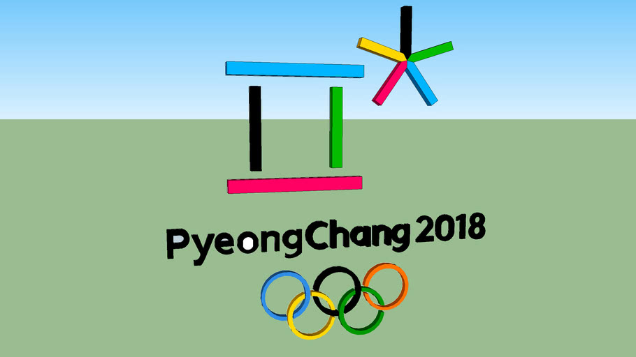 Logo Pyeongchang 2018 Olympics 3D
