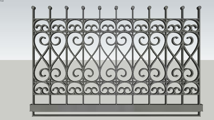 3.Curved Balcony railing 3D Warehouse