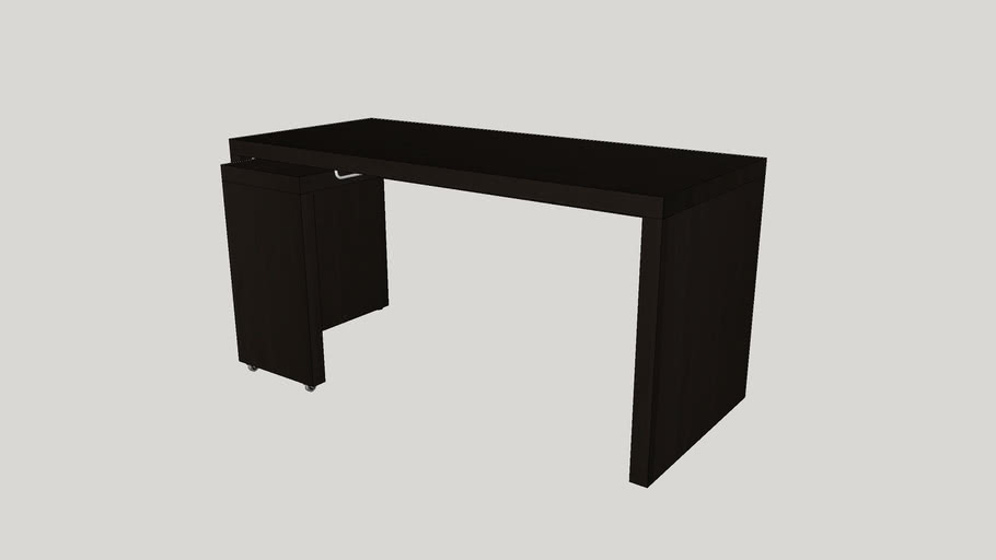 Ikea Malm Desk With Pull Out Panel Left Black Brown 3d Warehouse