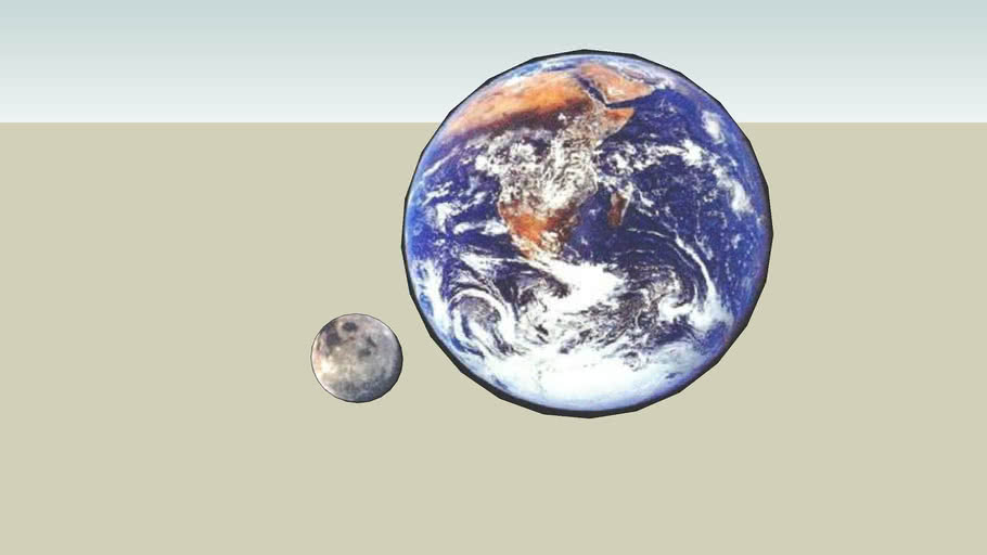 scale Earth moon 2d 3D Warehouse