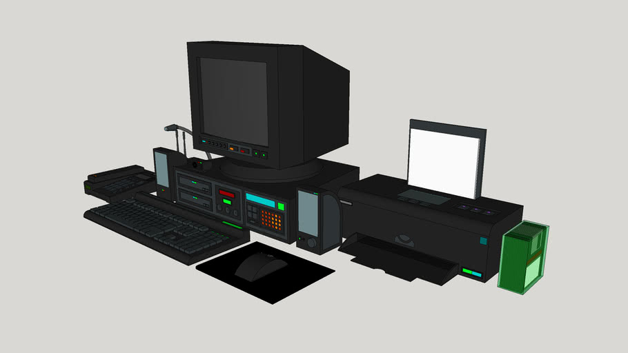 Old computer setup | 3D Warehouse