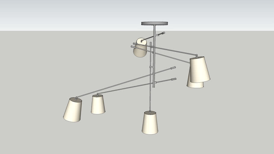 Ceiling Lamp With Adjustable Arms 3d, Adjustable Arm Work Light