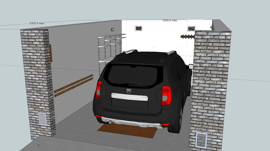 Garage with storage system