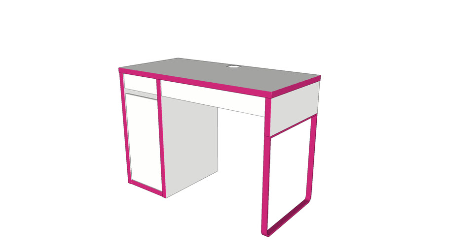 Ikea Micke Desk White Pink 3d Warehouse