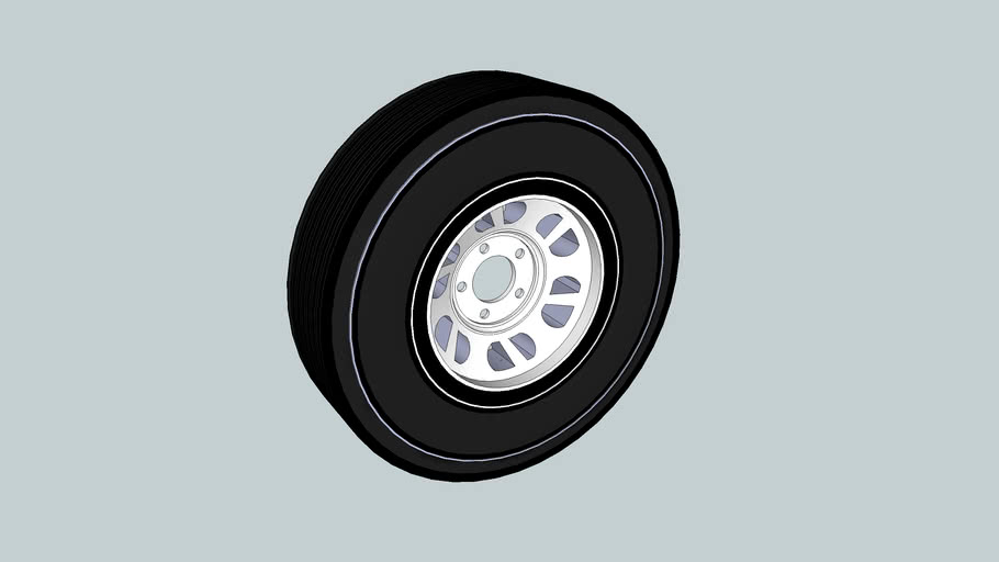 Trailer Tire with wheel 3D Warehouse