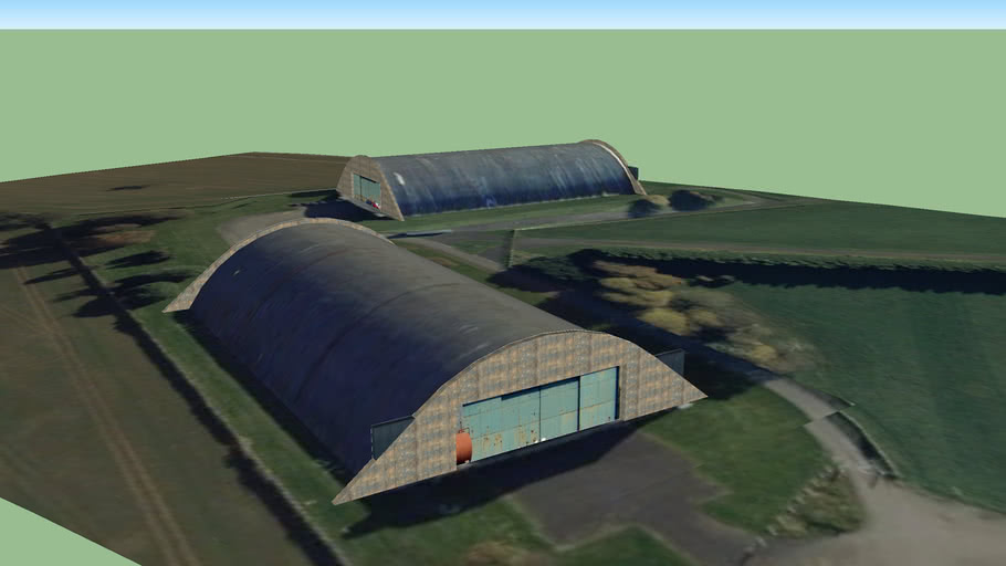 E Type Hangars, Aston Down Airfield, Gloucestershire 3D Warehouse