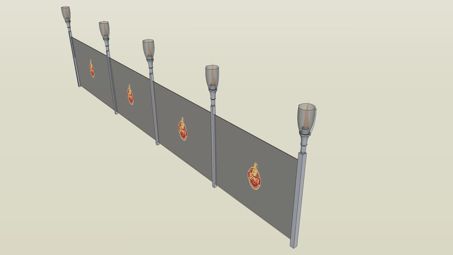 Stained glass window with torches 3D Warehouse