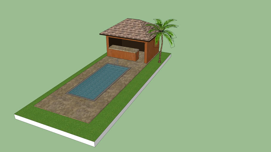 Swimming pool and pool house